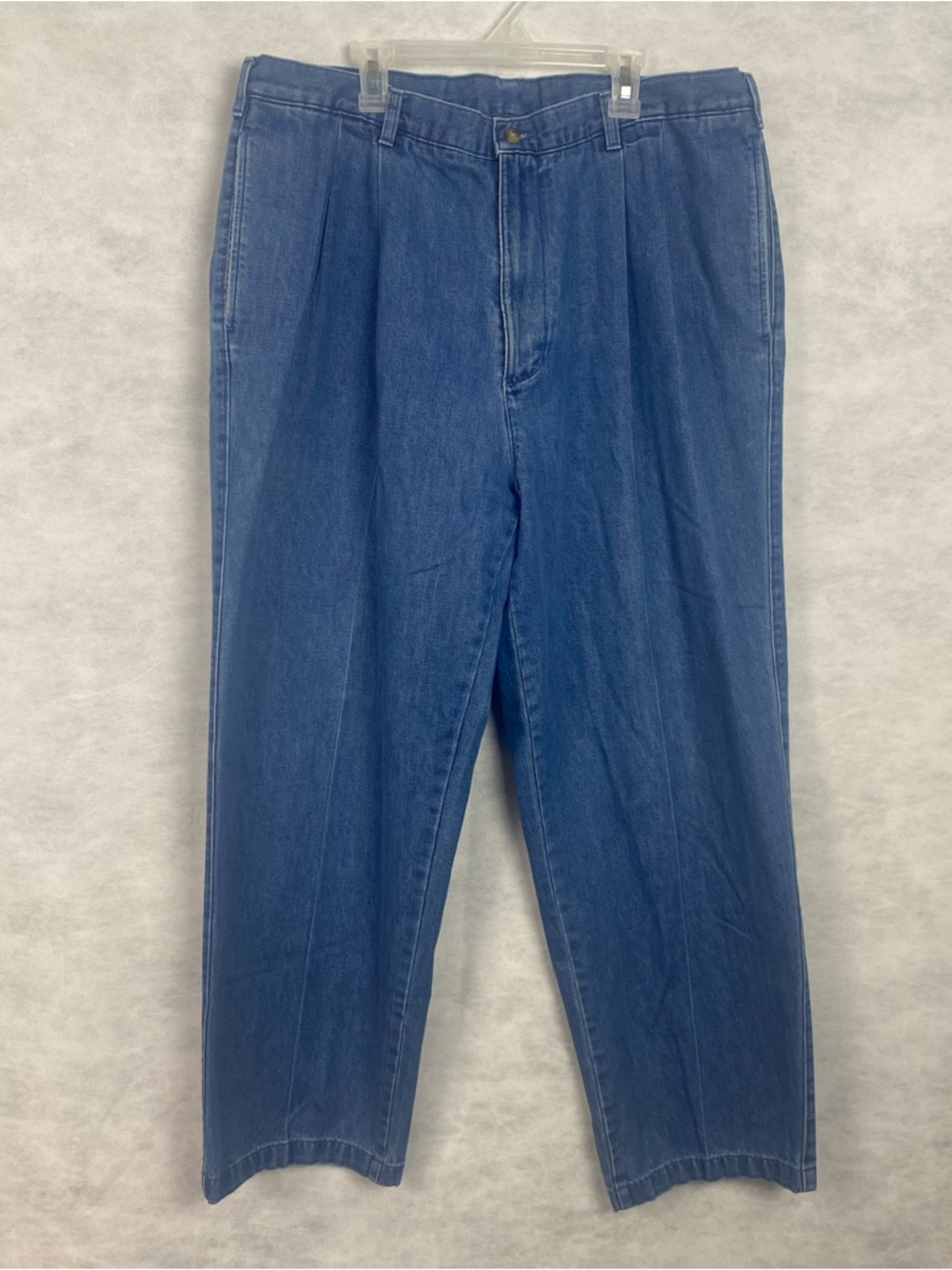 Vtg Denim Jeans Men’s 38x29 Blue Pleated Baggy Casual Pants